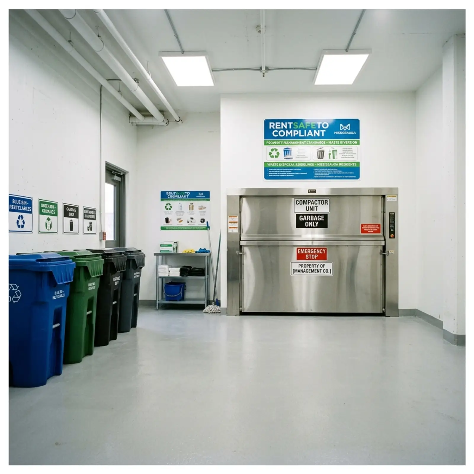 18-floor hi-rise garbage room transformation Mississauga