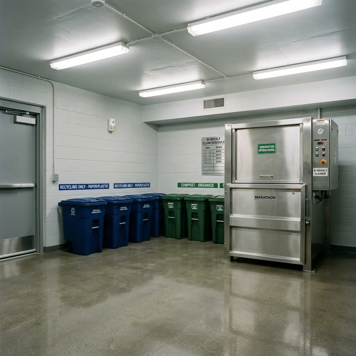 Compactor room deep clean in Brampton