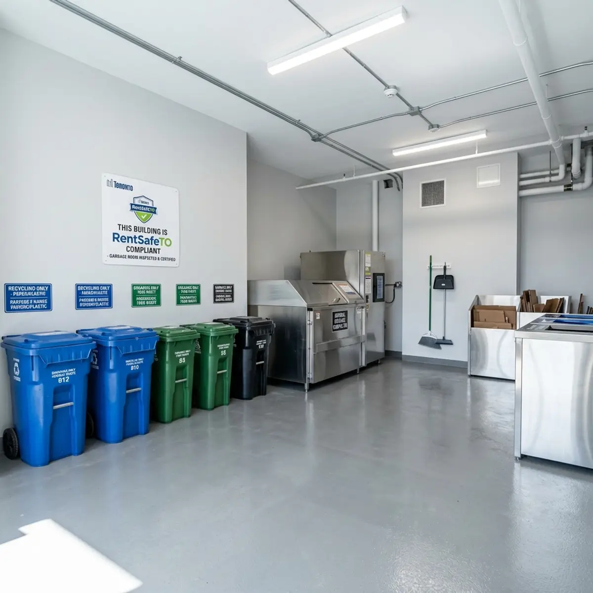 18-floor hi-rise garbage room transformation Mississauga