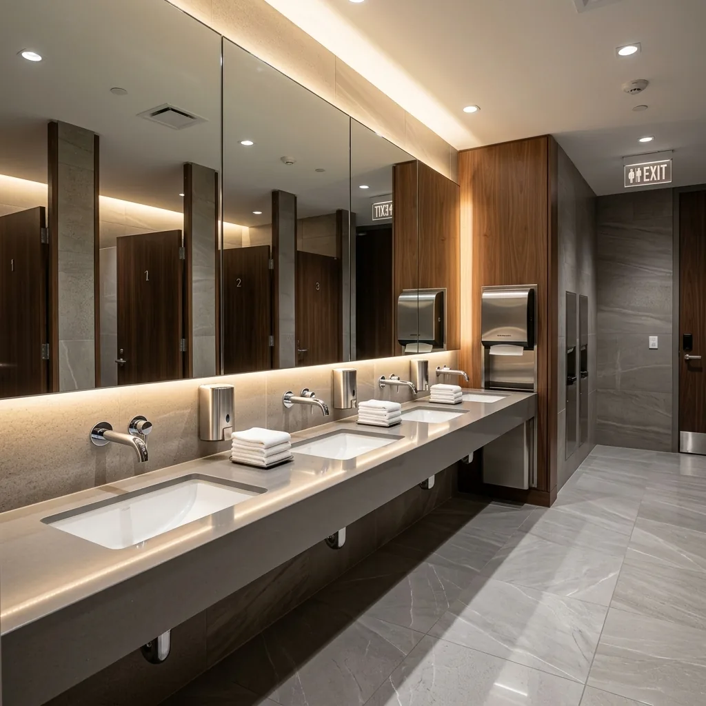 Commercial washroom deep-cleaned