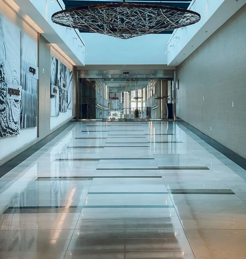 Clean shared corridor in a Toronto commercial building maintained by day porter coverage